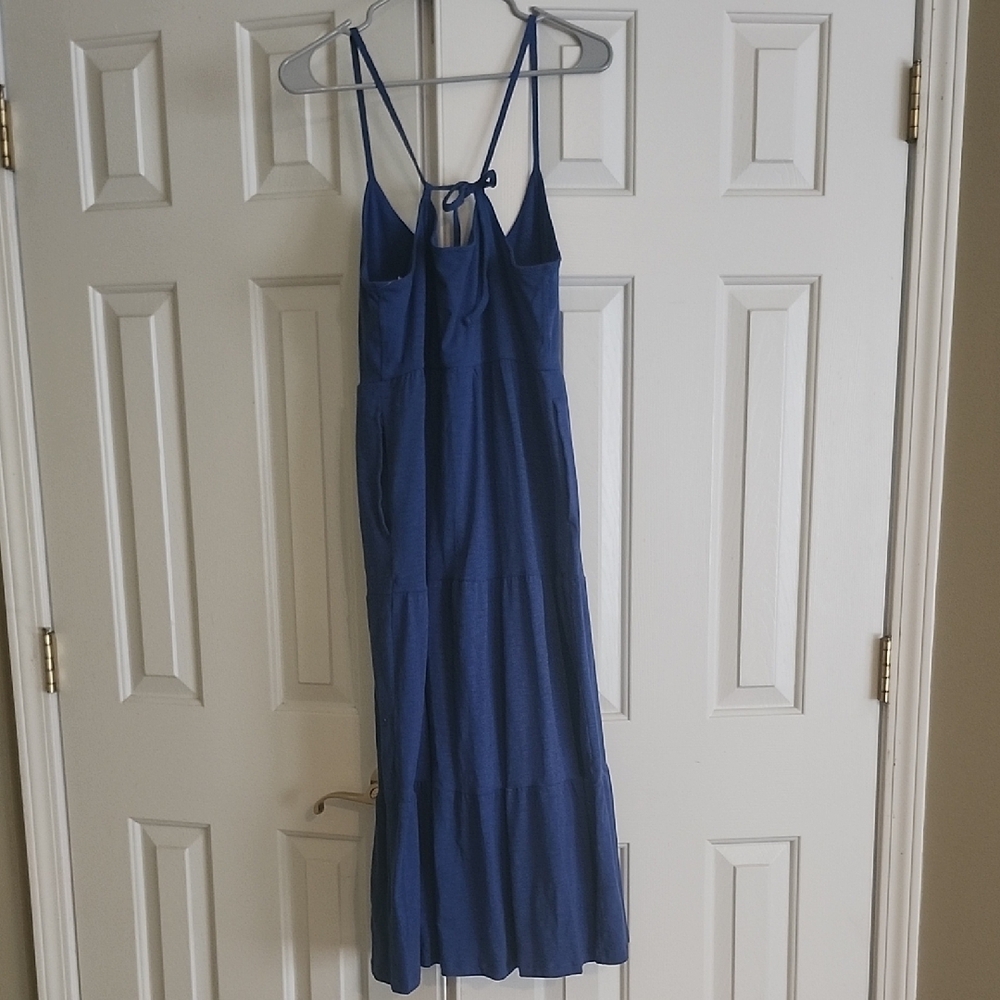 Old Navy Navy Blue Tiered Midi Dress - Picture 2 of 5